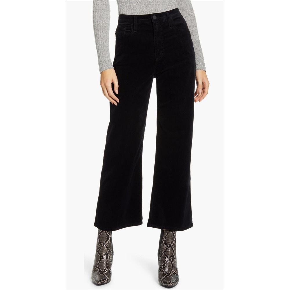AG Adriano Goldschmied The Etta High Waist Wide Leg Crop Pants Black Size 4 (26)